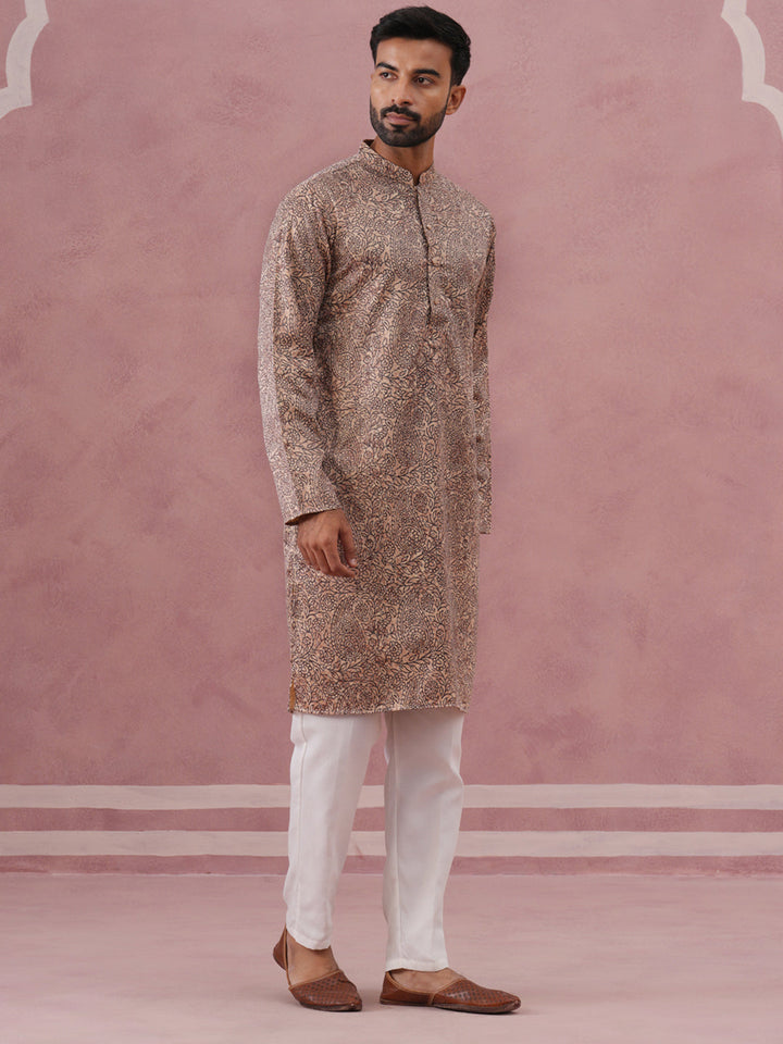 Men’S Thread Work &amp; Printed Kurta Pyjama Set