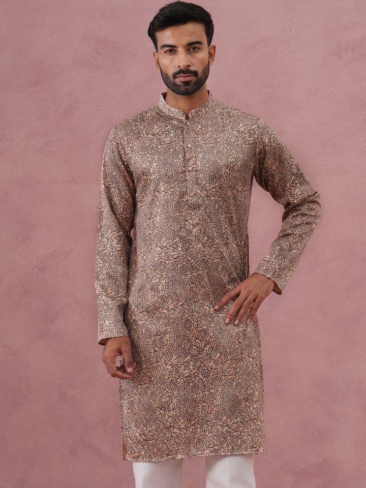Men’S Thread Work &amp; Printed Kurta Pyjama Set