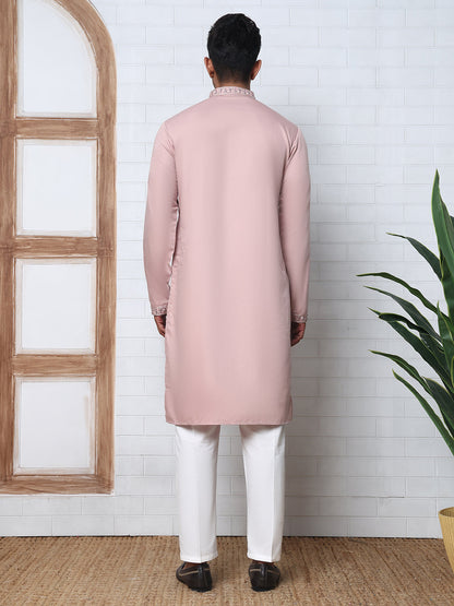 Men’S Silk Blend Embroidered Kurta Pyjama Set