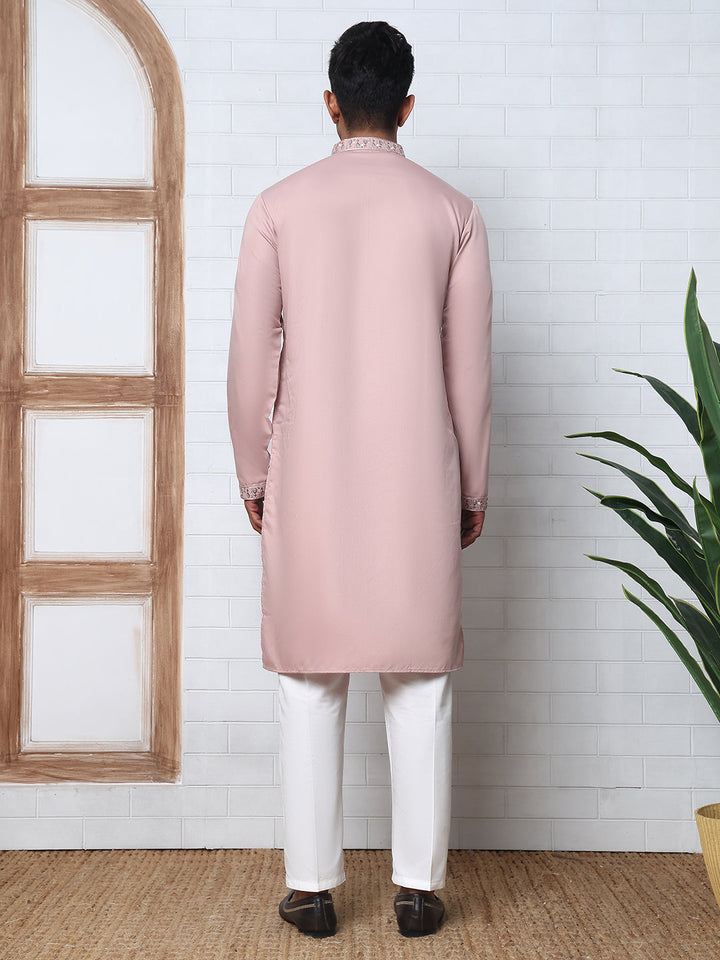 Men’S Silk Blend Embroidered Kurta Pyjama Set