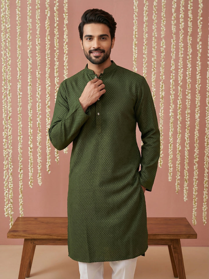 Embroidered Kurta Pyjama Set For Men