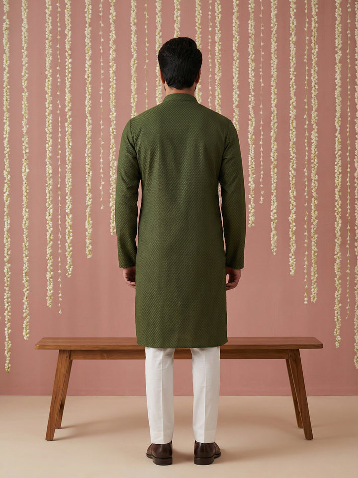 Embroidered Kurta Pyjama Set For Men