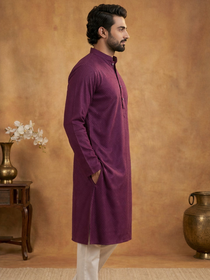 Embroidered Kurta Pyjama Set For Men