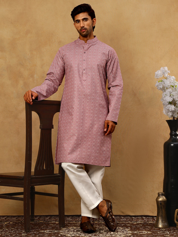 Traditional Printed Kurta Pyjama Set For Men