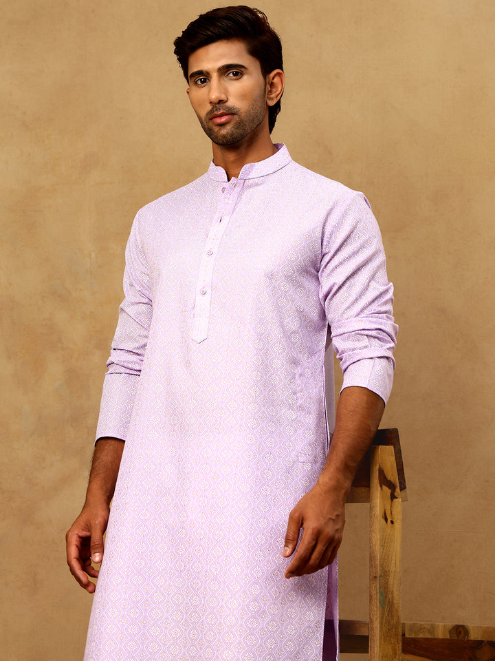 Traditional Printed Kurta Pyjama Set For Men