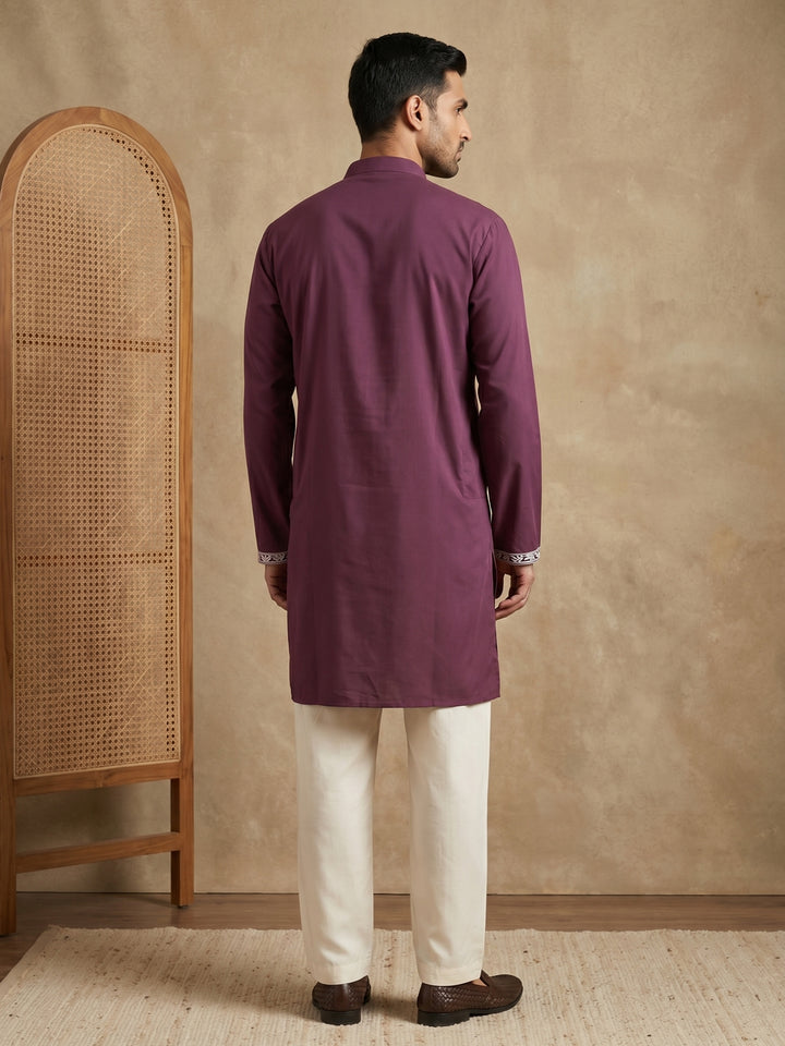 Men Japanese Fabric Embroidered Kurta Set