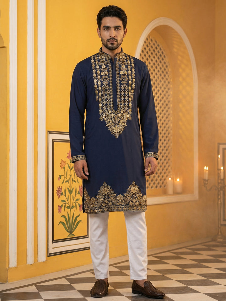 Men’S Japanese Embroidered Kurta Set
