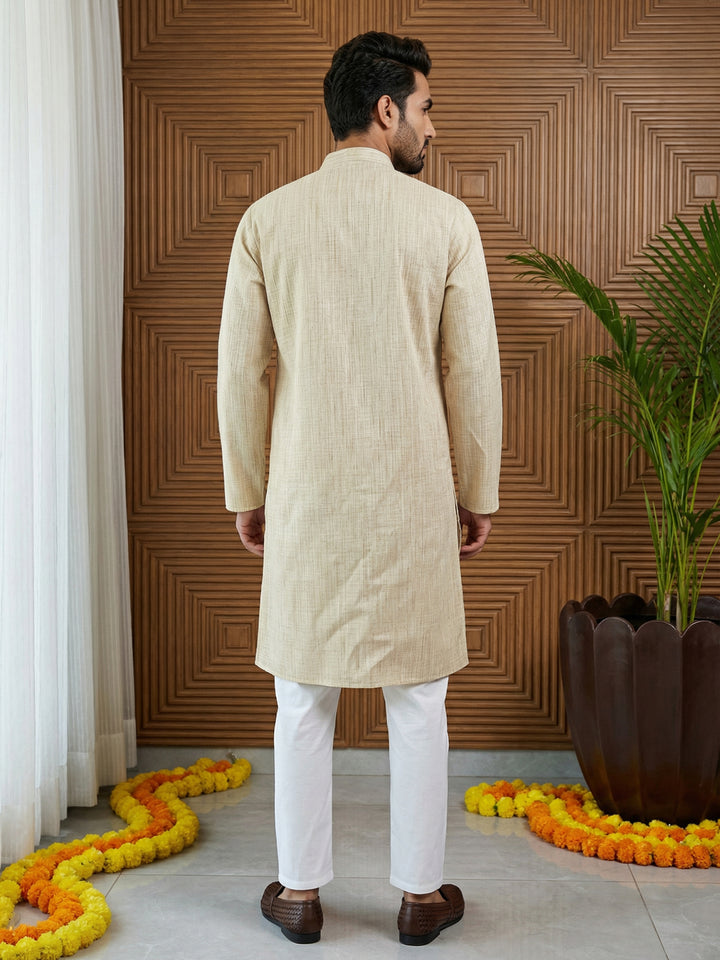Woven Design Kurta Pyjama Set For Men