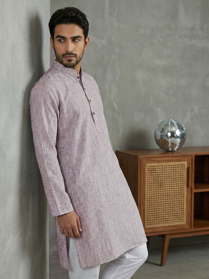 Woven Design Kurta Pyjama Set For Men
