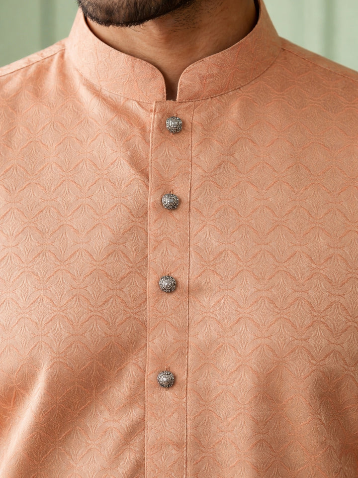 Woven Design Cotton Jacquard Kurta Set