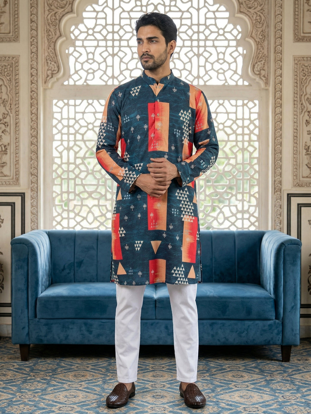 Geometric Printed Kurta Pyjama Set
