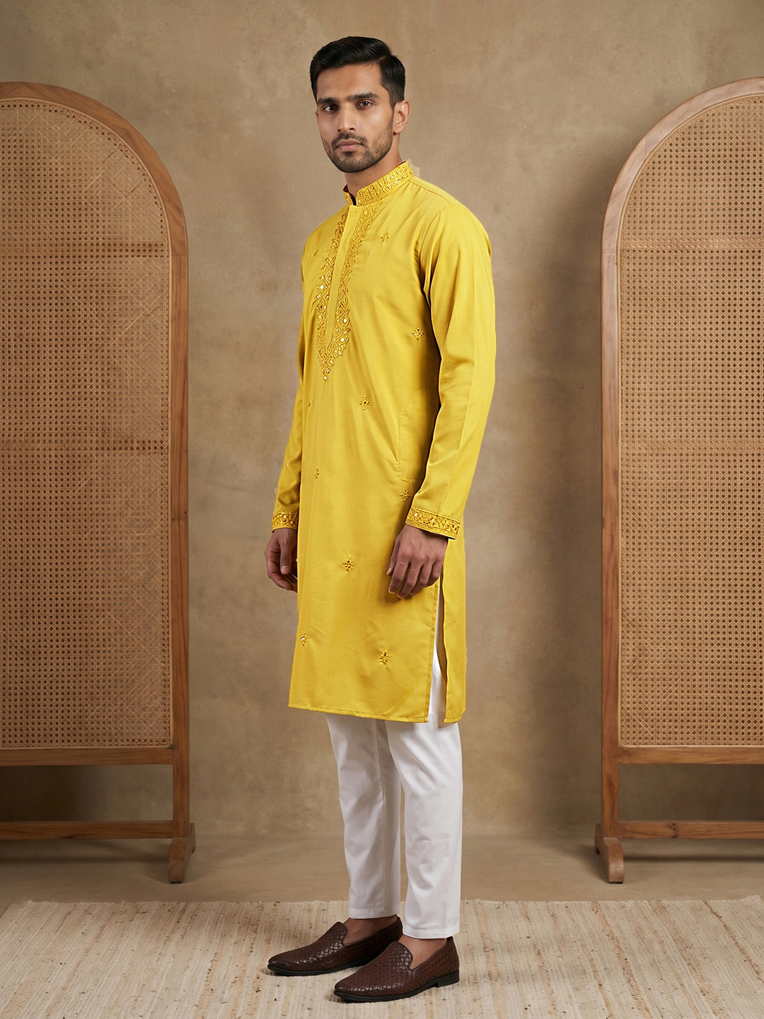 Men’S Imported Japanese Embroidered Kurta Pyjama Set
