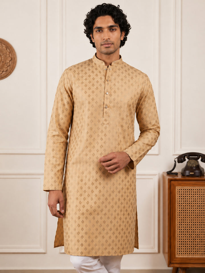 Men’S Foil Print Traditional Kurta Pyjama