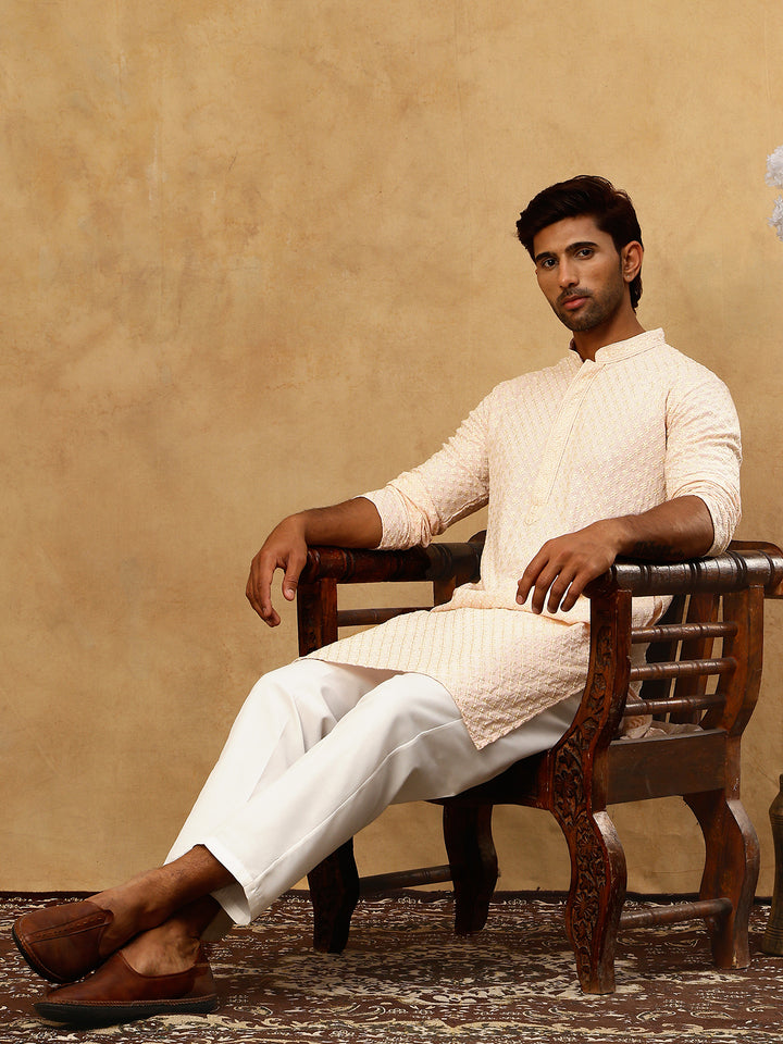 Viscose Rayon Traditional Embroidered Kurta