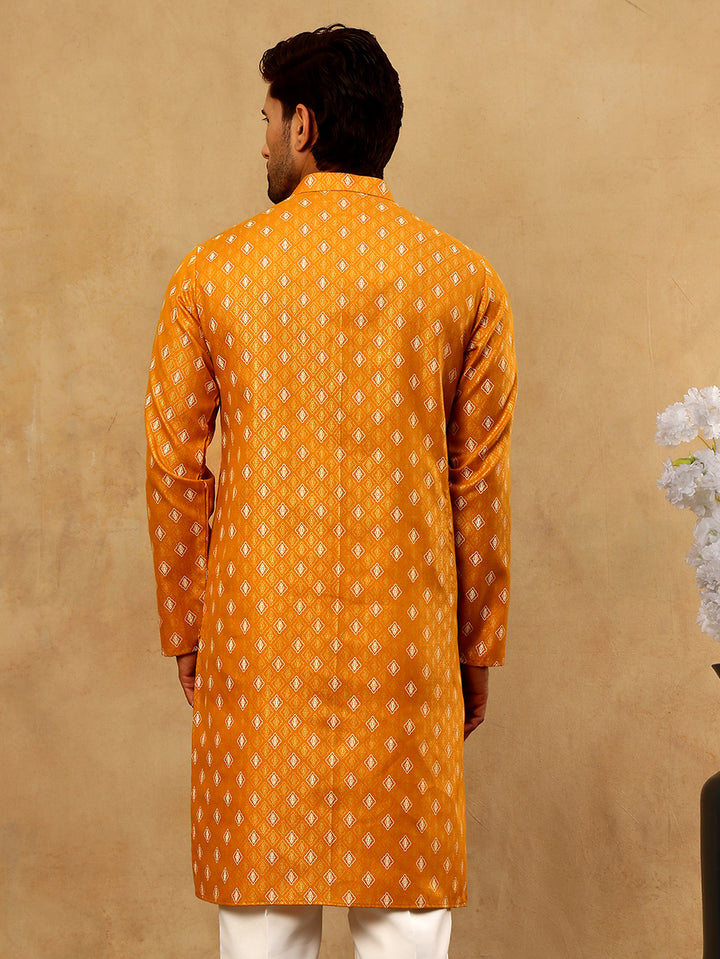 Classic Ethnic Print Cotton Blend Kurta
