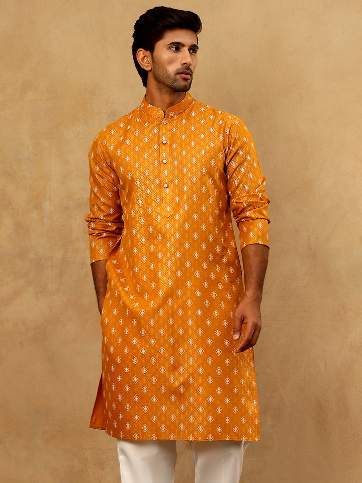 Classic Ethnic Print Cotton Blend Kurta