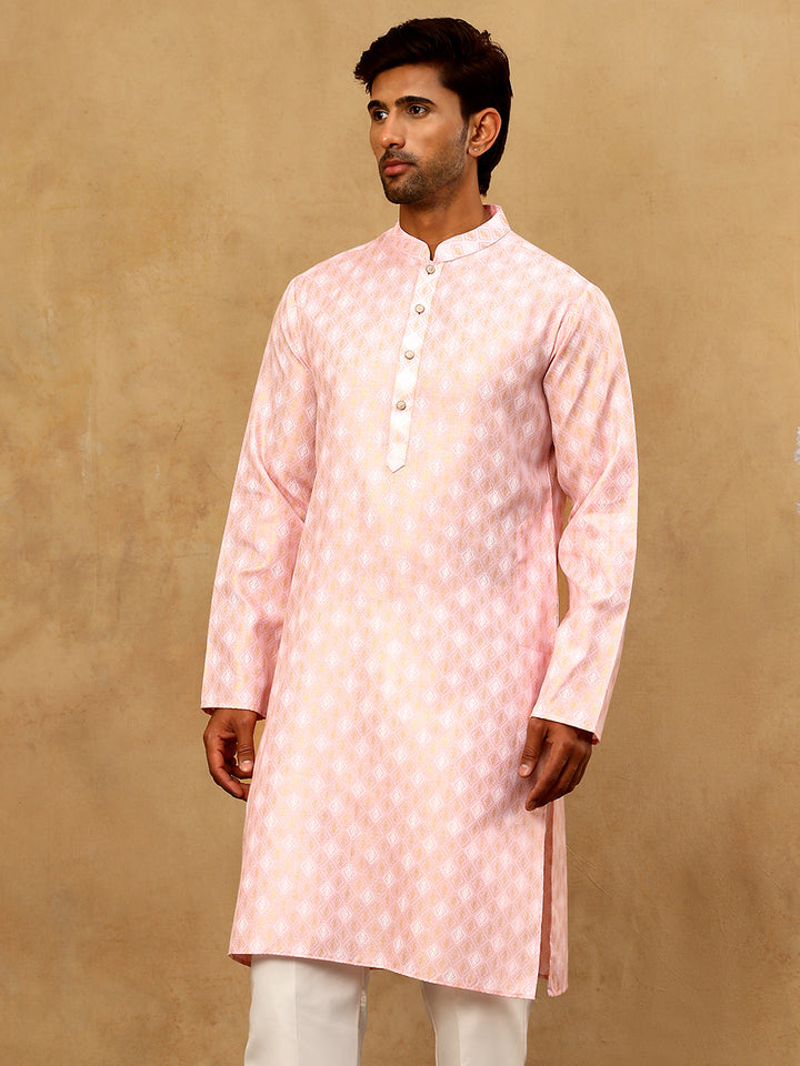 Classic Ethnic Print Cotton Blend Kurta