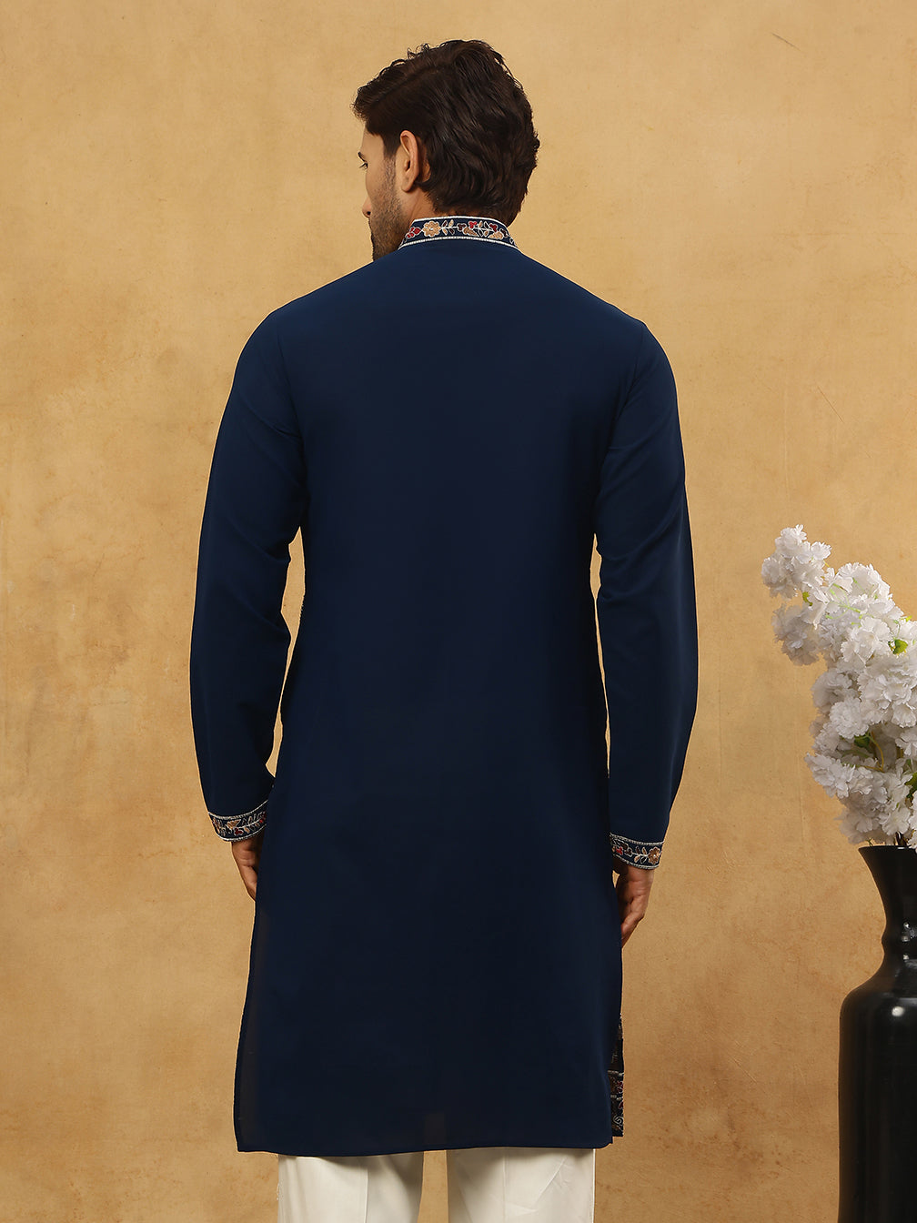 Embroidered Silk Blend Kurta