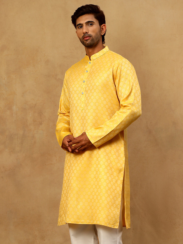 Woven Design Cotton Jacquard Kurta