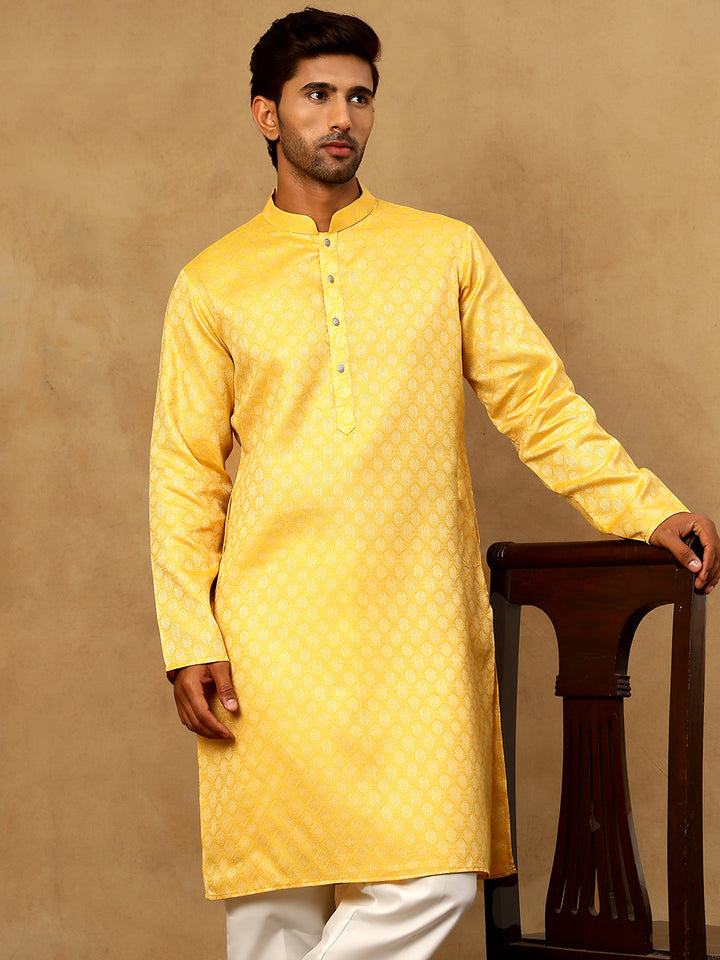 Woven Design Cotton Jacquard Kurta