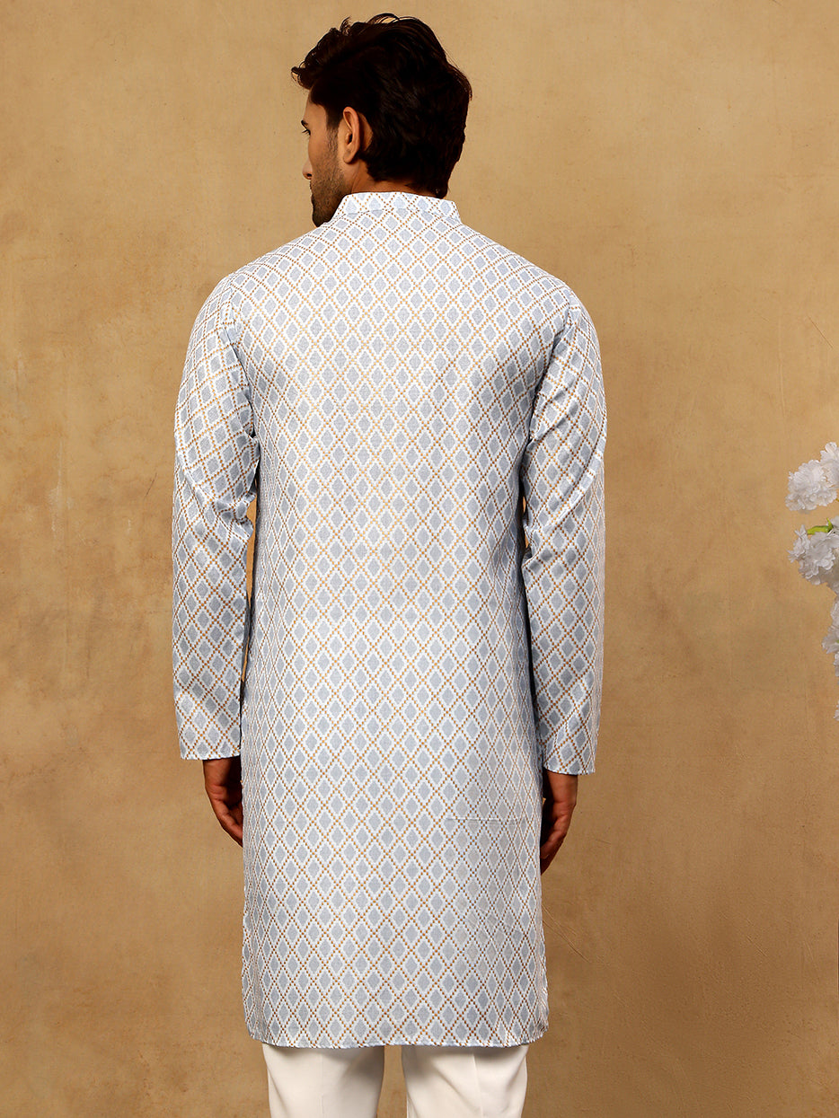 Foil Printed Cotton Blend Kurta