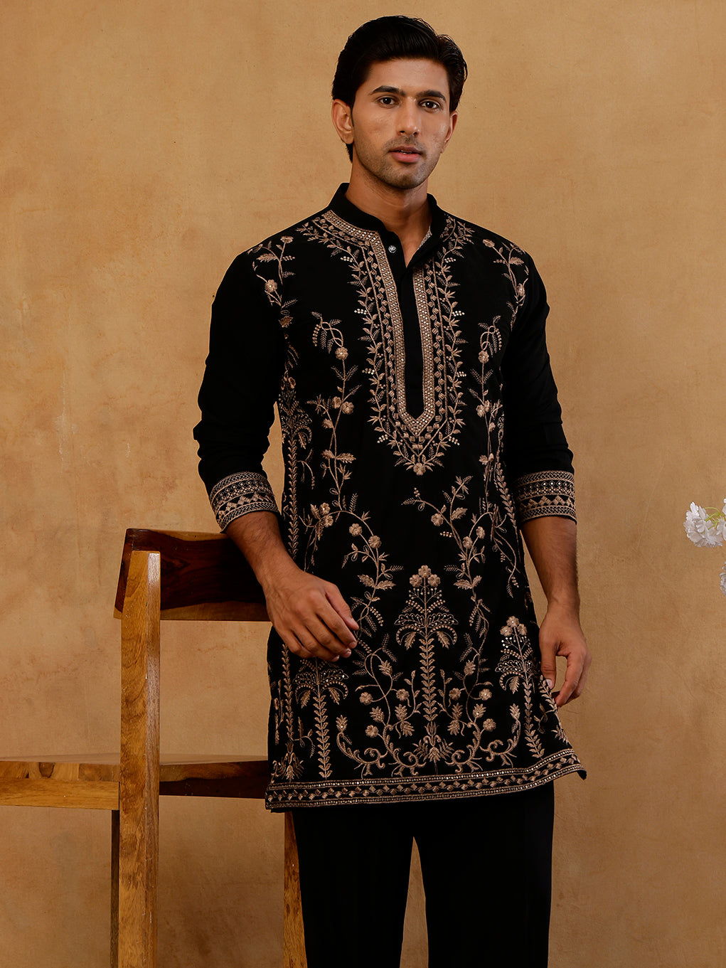 Men’S Japanese Fabric Embroidered Kurta