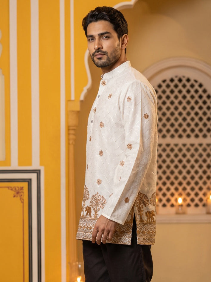 Premium Printed &amp; Thread Work Kurta