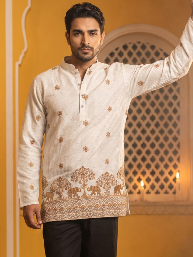 Premium Printed &amp; Thread Work Kurta