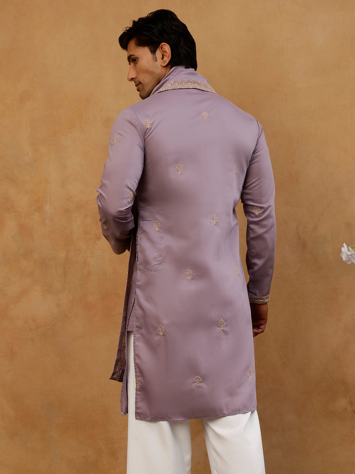 Men’S Festive Embroidered Kurta &amp; Dupatta
