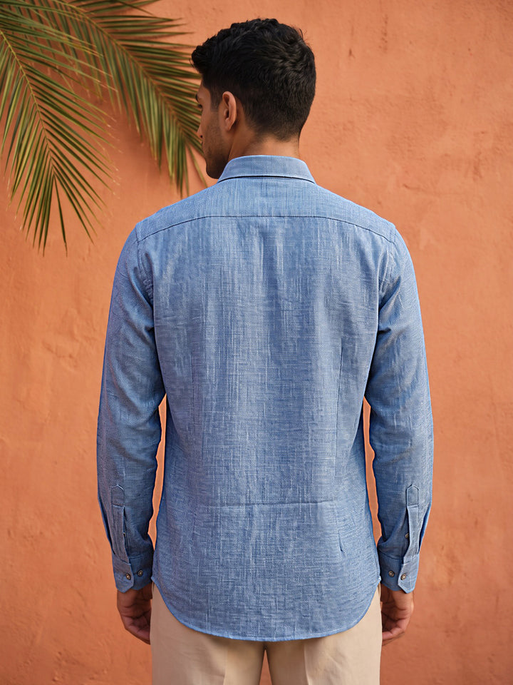 Linen Blend Solid Short Kurta