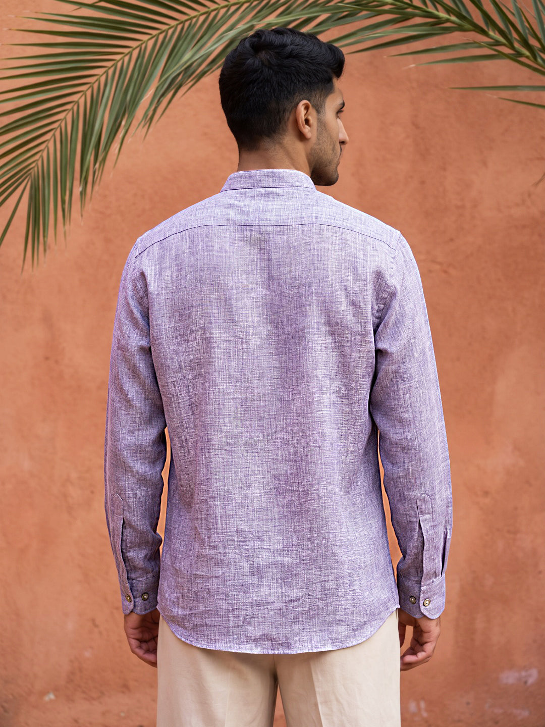 Linen Blend Solid Short Kurta