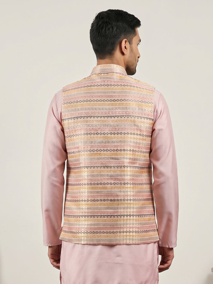 Cotton Blend Traditional Woven Nehru Jacket