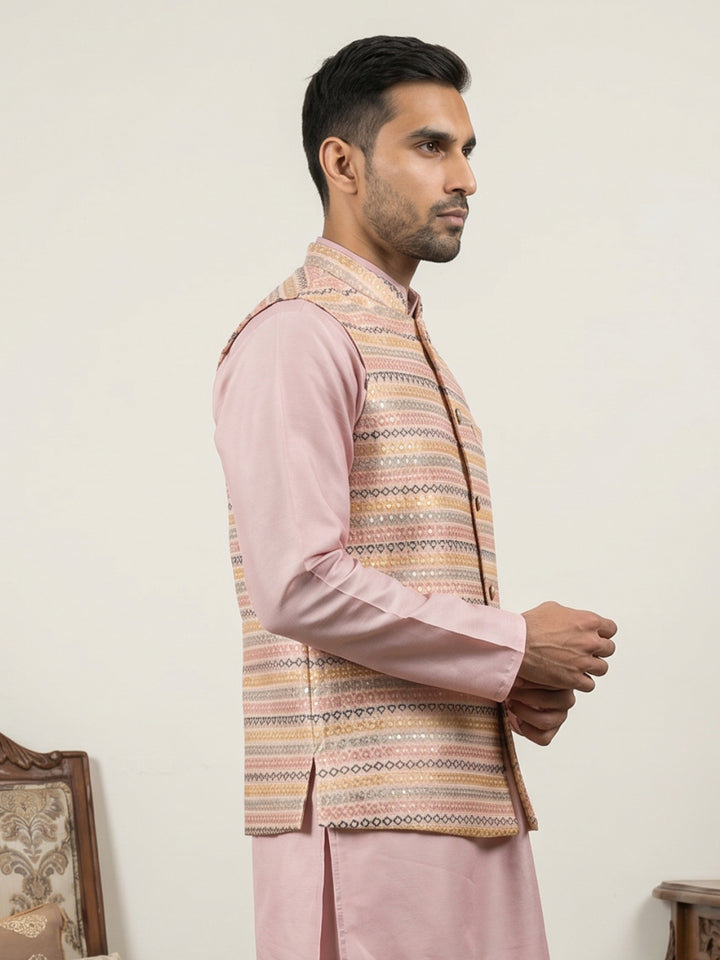 Cotton Blend Traditional Woven Nehru Jacket
