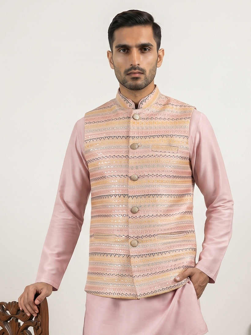 Cotton Blend Traditional Woven Nehru Jacket