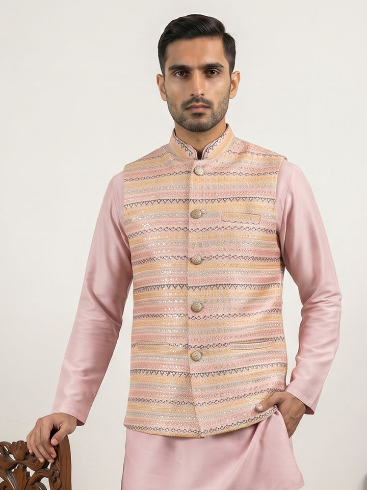 Cotton Blend Traditional Woven Nehru Jacket