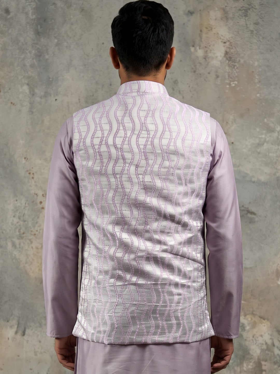 Men Jacquard Woven Design Nehru Jacket