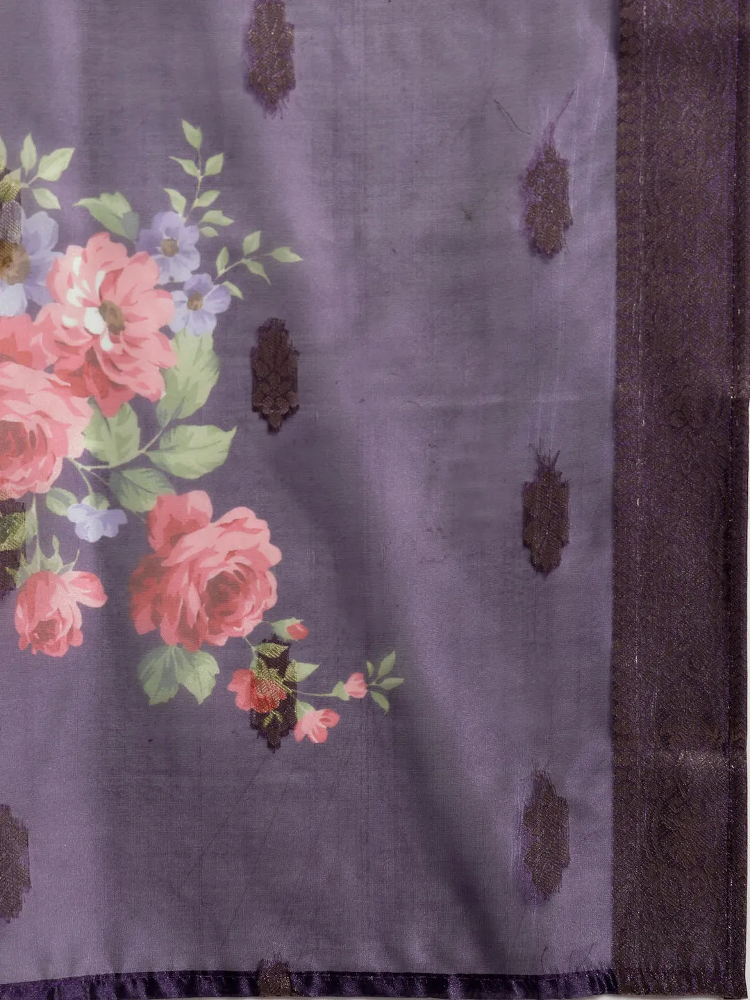 Purple Mul Chanderi Short Kurta Palazoo Set