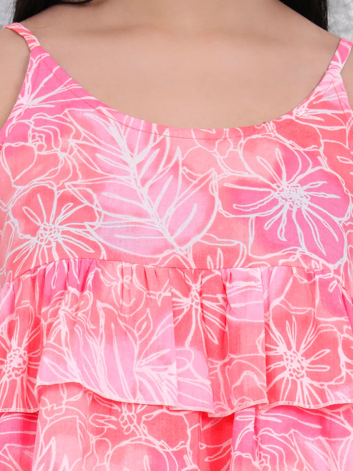 Pink Pure Cotton Flared Top