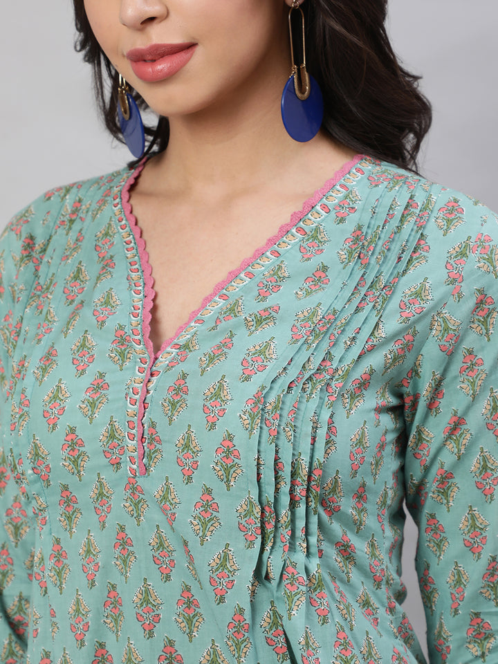 Printed 3/4 Sleeves Regular Pure Cotton  Top