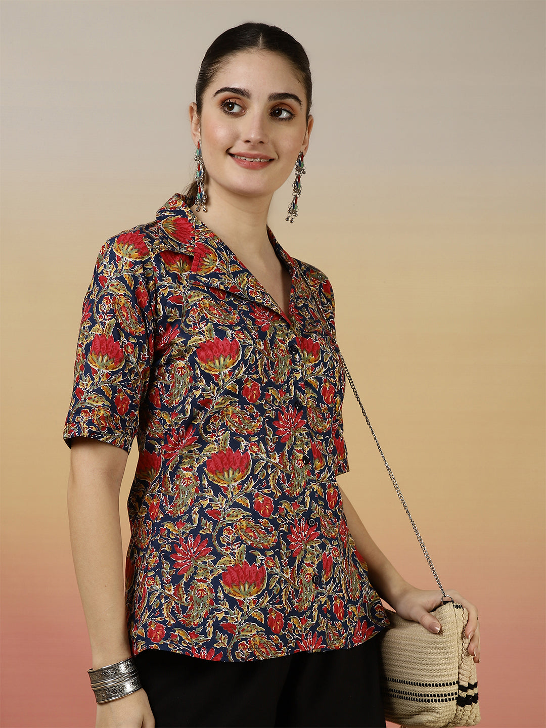Floral Western Printed Top