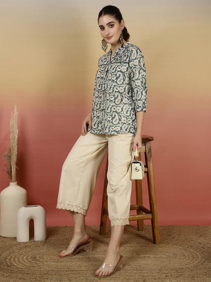 Floral Western Printed Top