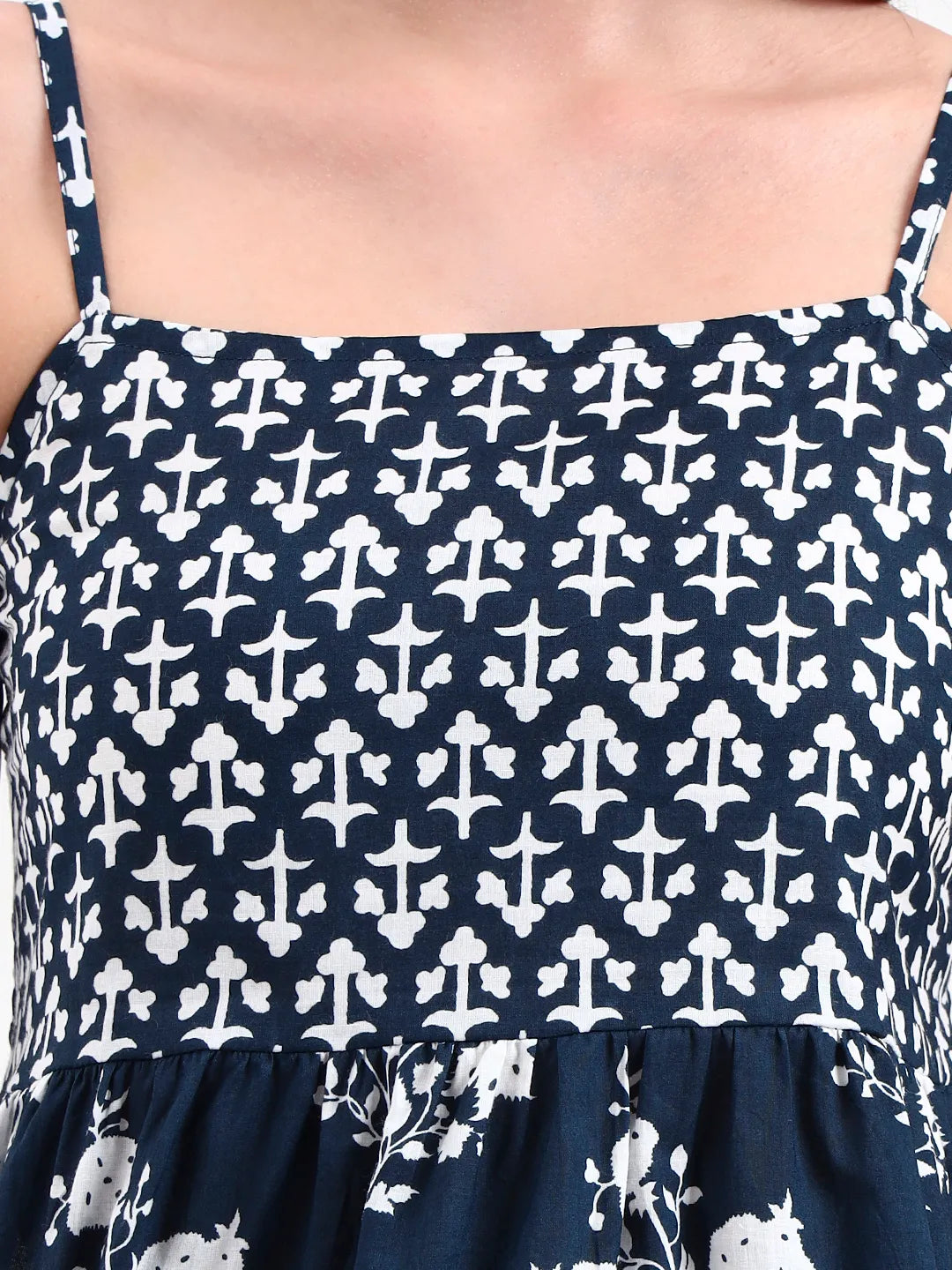 Cotton Navy Strappy Top