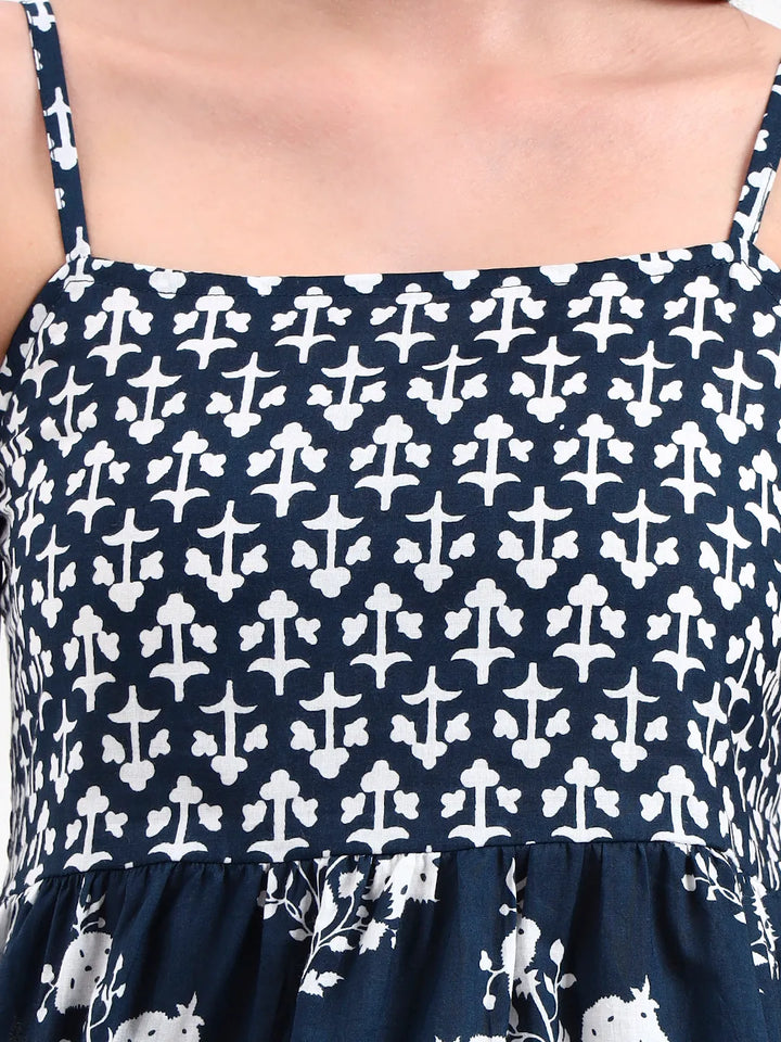 Cotton Navy Strappy Top