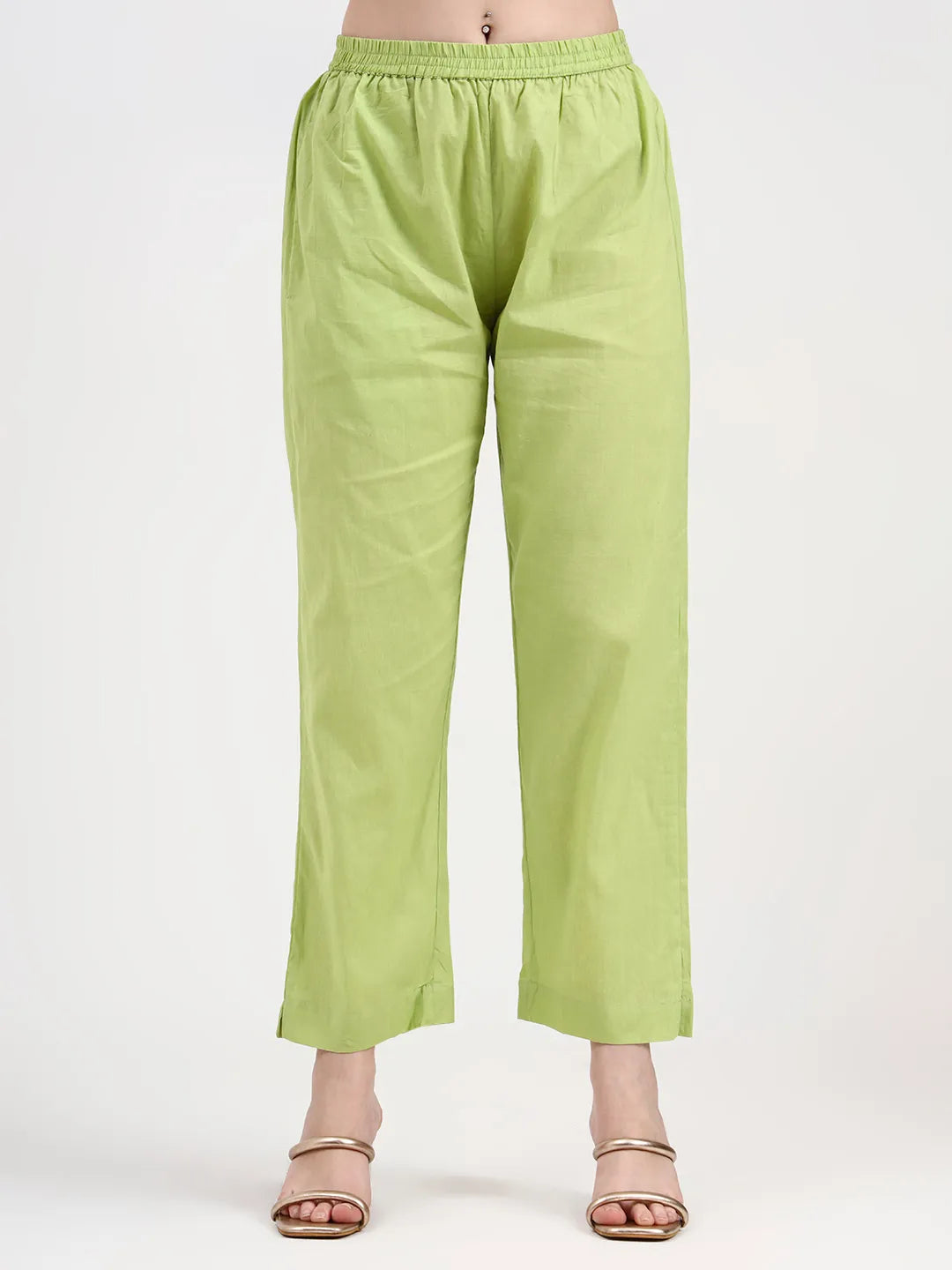 Mul Chanderi Green Kurta Dupatta Pant Set