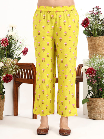 Striped A-Line Design Kurta Trouser Dupatta Set