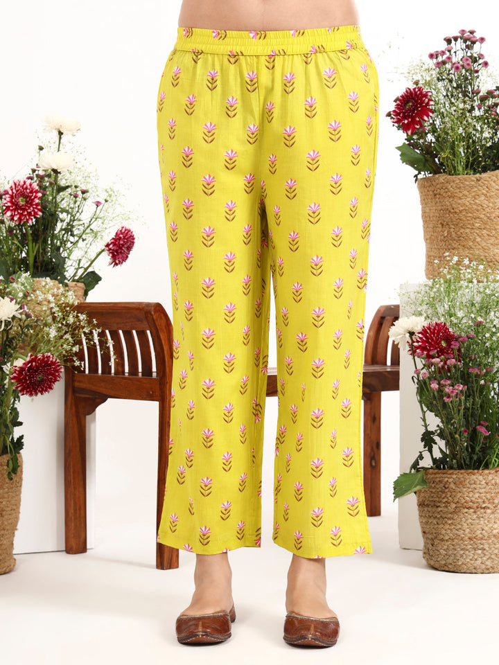 Striped A-Line Design Kurta Trouser Dupatta Set