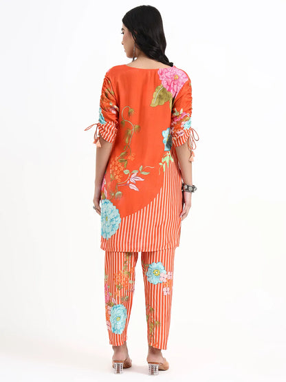 Digtal Print A-Line Muslin Co-Ord Set