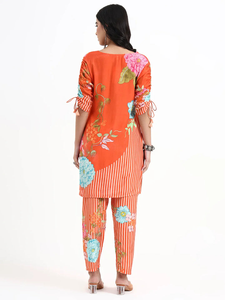 Digtal Print A-Line Muslin Co-Ord Set