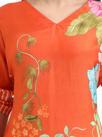 Digtal Print A-Line Muslin Co-Ord Set