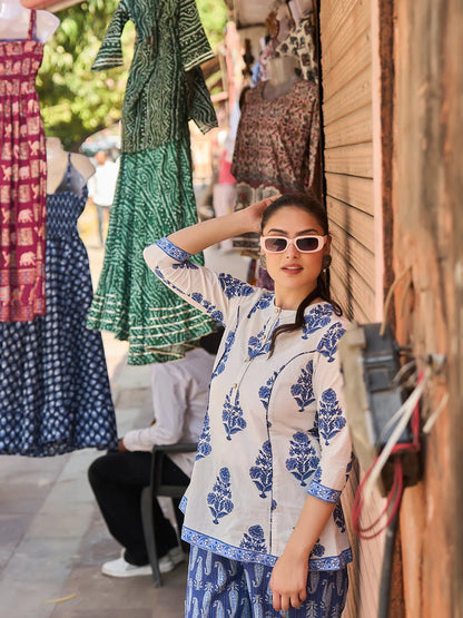 Piping A-Line Design Peplum Top